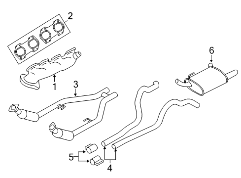 2008 Ford Mustang Exhaust Components, Exhaust Manifold Diagram