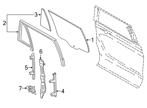 2024 Ford Expedition Glass - Rear Door Diagram