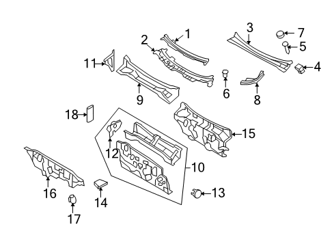 2010 Mercury Mariner Cowl Diagram