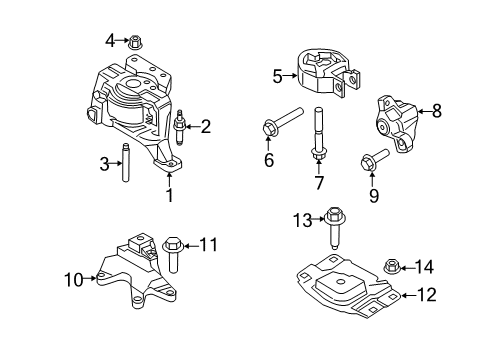 2015 Lincoln MKC Engine & Trans Mounting Diagram