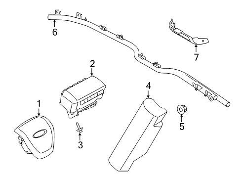 2023 Ford Ranger Air Bag Components Diagram