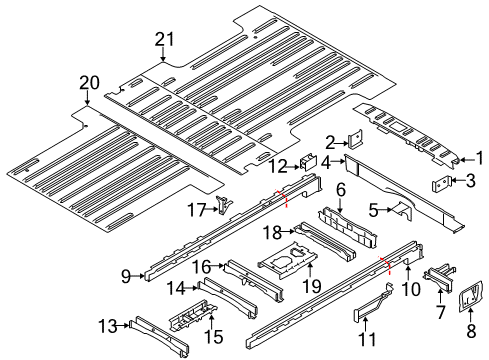 2016 Ford Transit-350 HD Rear Body - Floor & Rails Diagram 1 - Thumbnail