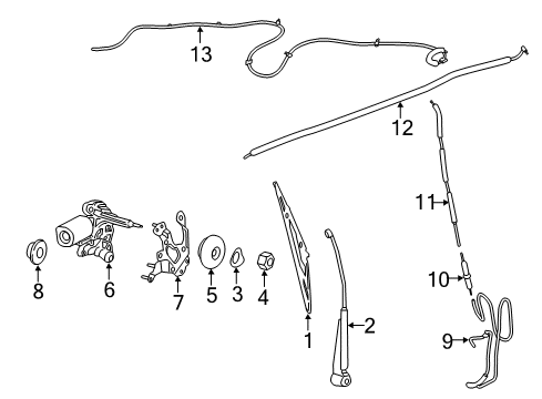 2015 Ford Transit Connect Back Door - Wiper & Washer Components Diagram