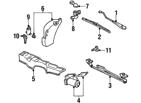 1998 Lincoln Continental Wiper Blade Assembly Diagram for F8PZ-17528-KA