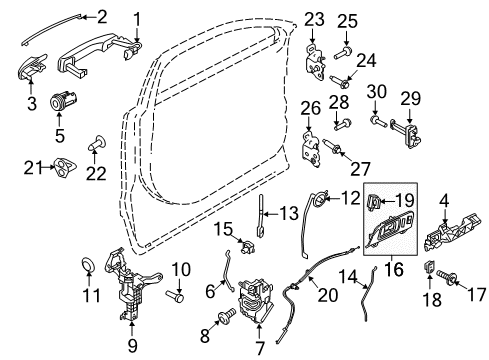 2013 Lincoln MKT Front Door Diagram 3 - Thumbnail