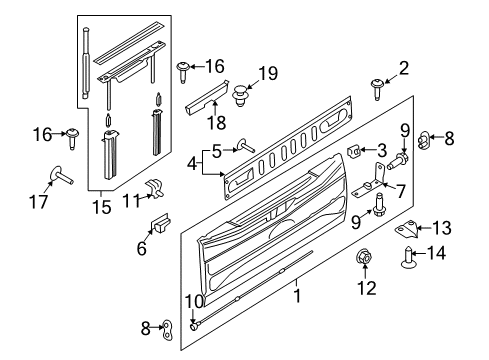 2017 Ford F-250 Super Duty Tail Gate Diagram