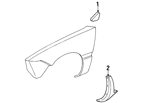 2002 Mercury Cougar Kit - Mudflap Diagram for F8RZ-16A550-DA