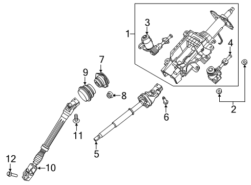 2023 Lincoln Aviator Steering Column Assembly Diagram for L1MZ-3C529-E