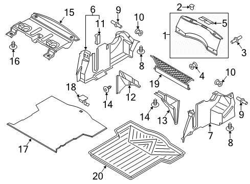 2020 Lincoln MKZ Interior Trim - Rear Body Diagram