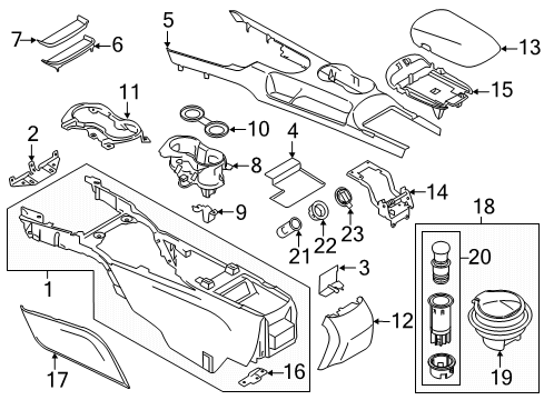 2023 Ford Mustang Armrest Assembly - Console Diagram for FR3Z-6306024-CH