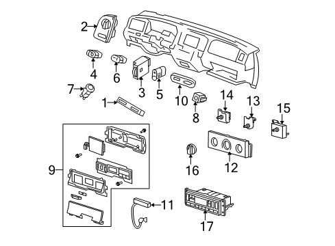 2008 Ford Crown Victoria Instrument Cluster Diagram for 8W7Z-10849-A