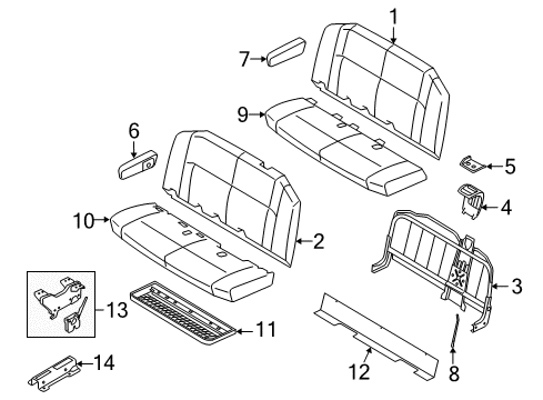 2008 Ford E-250 Second Row Seats Diagram 1 - Thumbnail