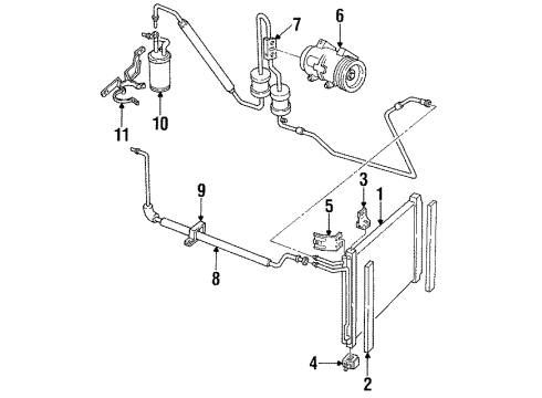 1996 Ford Mustang Tube - Compressor To Manifold Diagram for F6ZZ-19D734-A