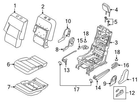 2023 Ford Explorer COVER ASY - REAR SEAT CUSHION Diagram for MB5Z-7863804-MA