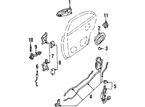 1997 Ford Escort Handle Assembly Door Outer Diagram for F7CZ5426605AAH