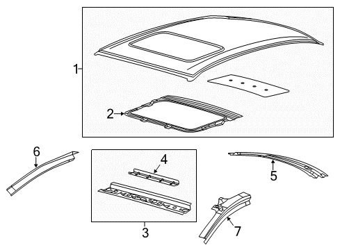 2016 Ford Special Service Police Sedan Roof & Components Diagram