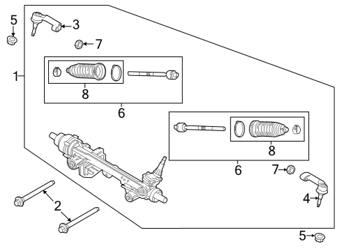 2023 Ford F-150 Lightning GEAR - RACK AND PINION STEERIN Diagram for RL3Z-3504-F