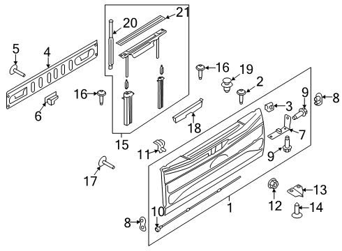 2018 Ford F-150 Tail Gate Diagram