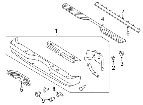 2011 Ford E-150 Rear Bumper Diagram 1 - Thumbnail