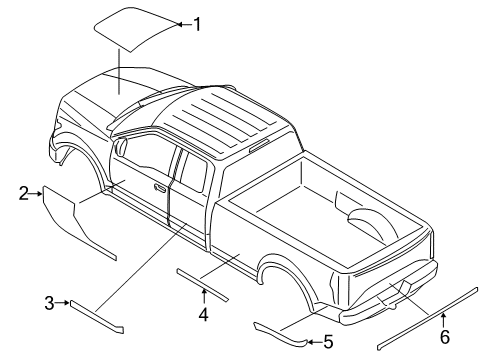 2018 Ford F-150 Stripe Tape & Decals Diagram