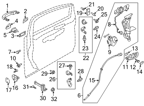 2014 Ford C-Max Handle Assy - Door - Inner Diagram for CJ5Z-5822601-CB