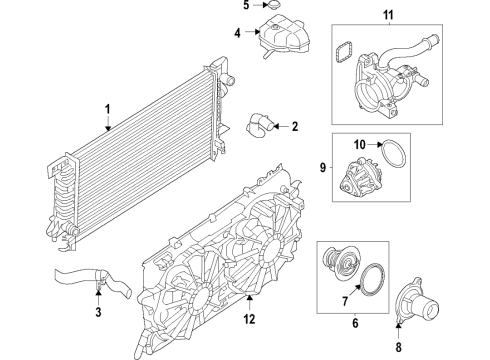 2022 Ford Bronco MOTOR AND FAN ASY - ENGINE COO Diagram for MB3Z-8C607-C