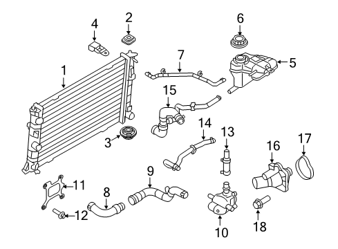 2011 Lincoln MKZ Radiator & Components Diagram