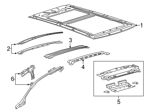 2015 Ford Edge Roof & Components Diagram