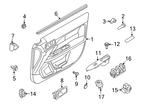 2011 Mercury Milan Interior Trim - Front Door Diagram 1 - Thumbnail