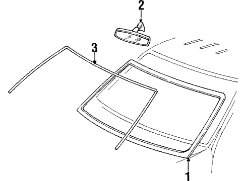 2000 Mercury Mountaineer Windshield Glass, Reveal Moldings Diagram