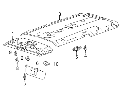 2012 Ford E-150 Interior Trim - Roof Diagram