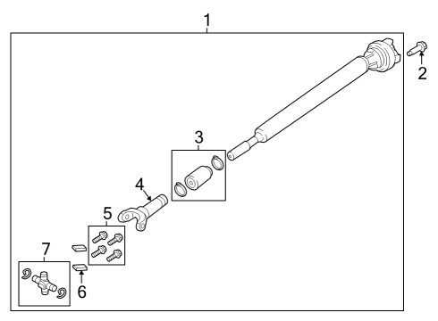 2023 Ford F-350 Super Duty Drive Shaft - Front Diagram