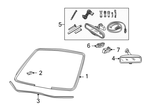 2008 Ford Taurus X Windshield Glass Diagram