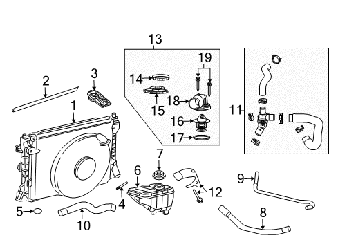 2008 Ford Mustang Radiator & Components Diagram