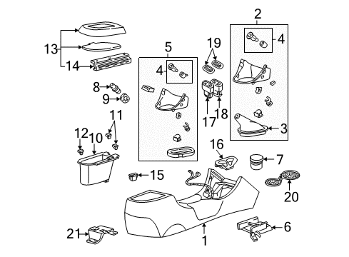 2003 Ford Mustang Panel Assembly - Console Diagram for 1R3Z-63045A36-AAB