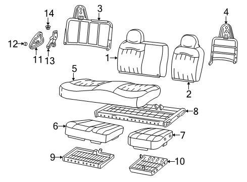 2003 Ford F-150 Seat Cushion Cover Assembly Diagram for 3L3Z-1562901-DAA