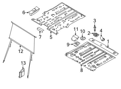 2023 Ford Transit Connect Luggage Compartment Carpet Diagram for KT1Z-5413046-CA