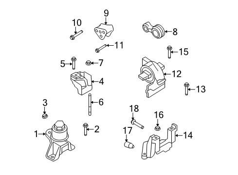 2006 Mercury Milan Engine & Trans Mounting Diagram