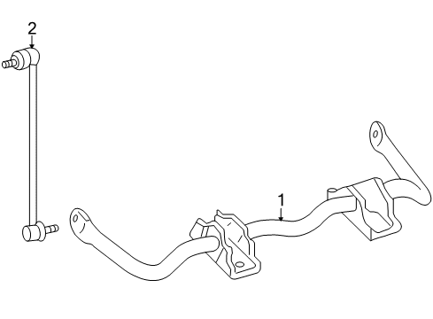 2009 Lincoln MKS Stabilizer Bar & Components - Front Diagram