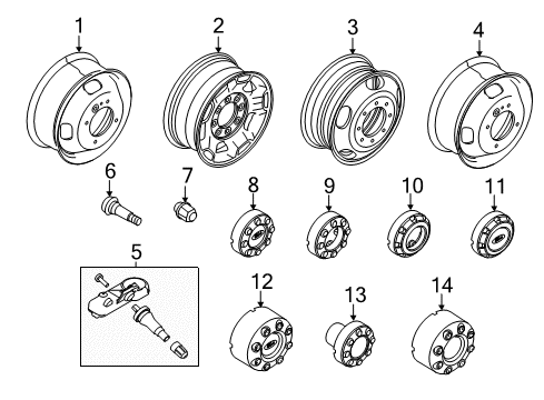 2015 Ford F-350 Super Duty Wheels Diagram