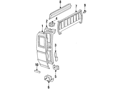 1995 Ford Ranger Back Panel, Exterior Trim, Side Panel & Components Diagram