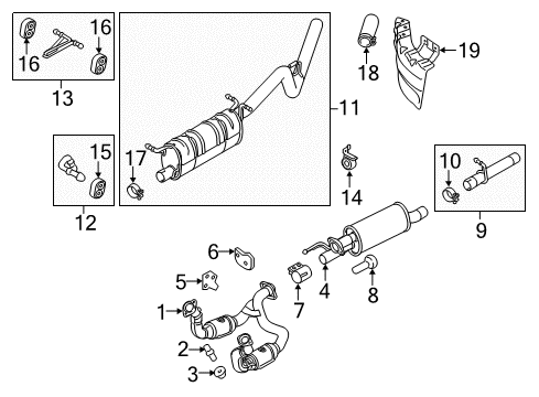 2019 Ford F-350 Super Duty Exhaust Components Diagram