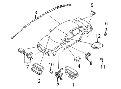 2009 Mercury Sable Air Bag Components Diagram