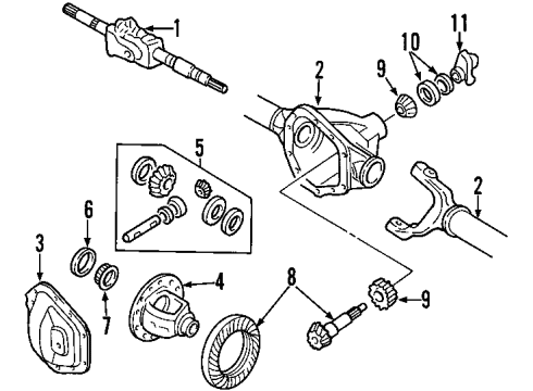 2001 Ford F-250 Super Duty Front Axle Shafts & Differential Diagram