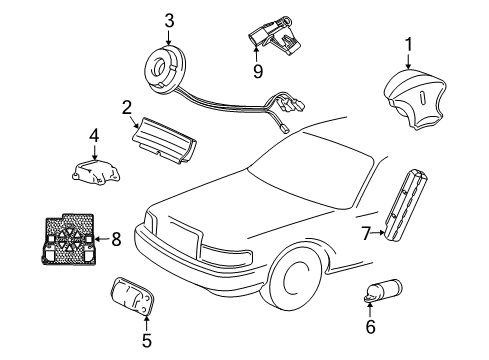 2005 Lincoln Town Car Module Diagram for 5W1Z-54043B13-BAB