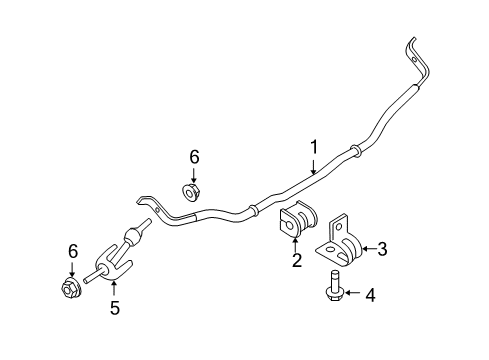 2010 Mercury Mariner Rear Suspension Components, Stabilizer Bar Diagram