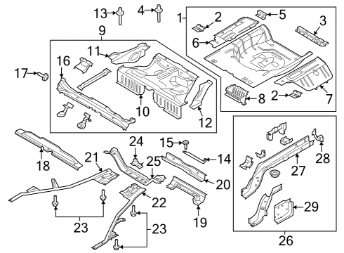 2024 Ford Mustang Extension - Rear Floor Pan - Side Diagram for FR3Z-6311250-A