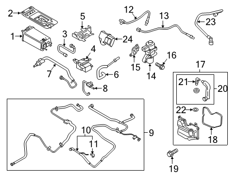 2019 Ford Fusion Hose - Fuel Vapour Diagram for HG9Z-9G297-G