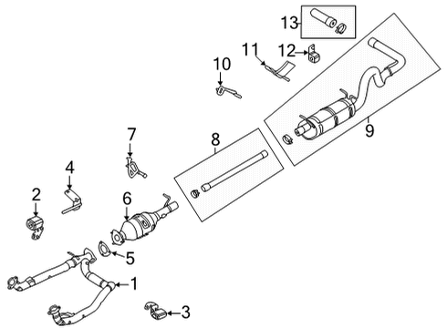 2022 Ford E-350 Super Duty Exhaust Components Diagram