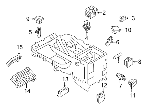 2018 Lincoln Navigator Front Console, Rear Console Diagram